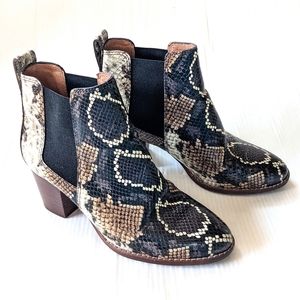 MADEWELL Regan Embossed Leather Snake Skin Booties